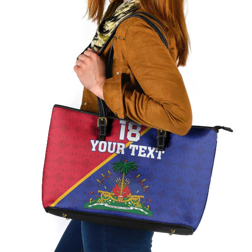 Custom Haiti Football Leather Tote Bag Les Grenadiers