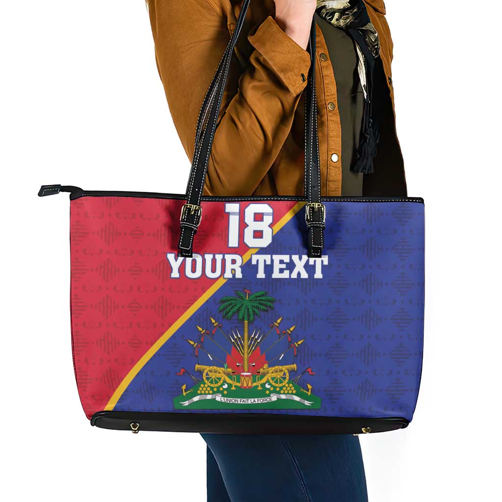Custom Haiti Football Leather Tote Bag Les Grenadiers