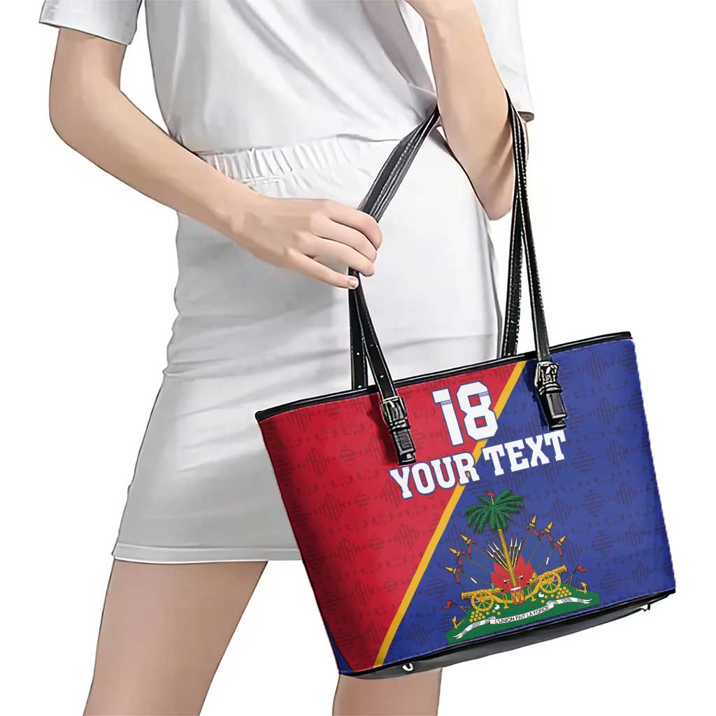 Custom Haiti Football Leather Tote Bag Les Grenadiers