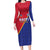 Custom Haiti Football Long Sleeve Bodycon Dress Les Grenadiers