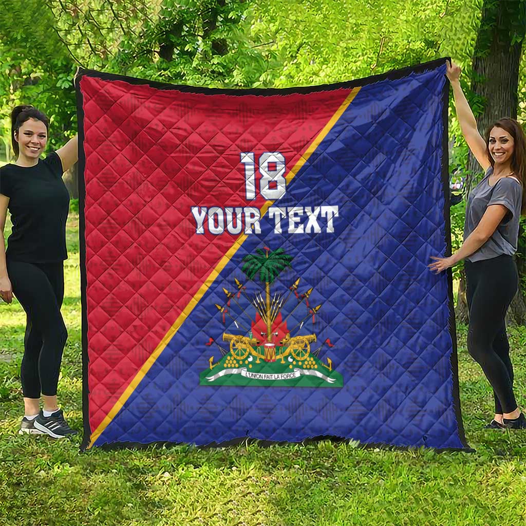 Custom Haiti Football Quilt Les Grenadiers