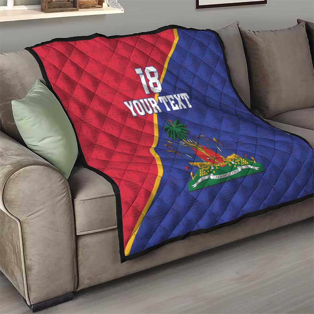 Custom Haiti Football Quilt Les Grenadiers