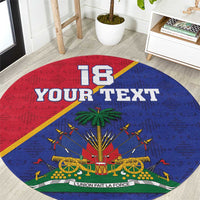 Custom Haiti Football Round Carpet Les Grenadiers