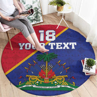 Custom Haiti Football Round Carpet Les Grenadiers