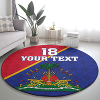 Custom Haiti Football Round Carpet Les Grenadiers
