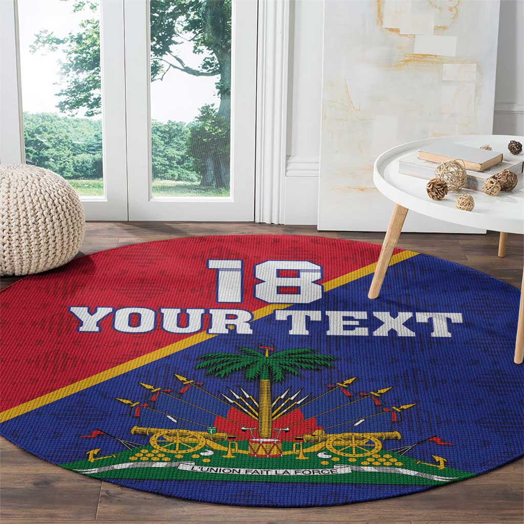 Custom Haiti Football Round Carpet Les Grenadiers