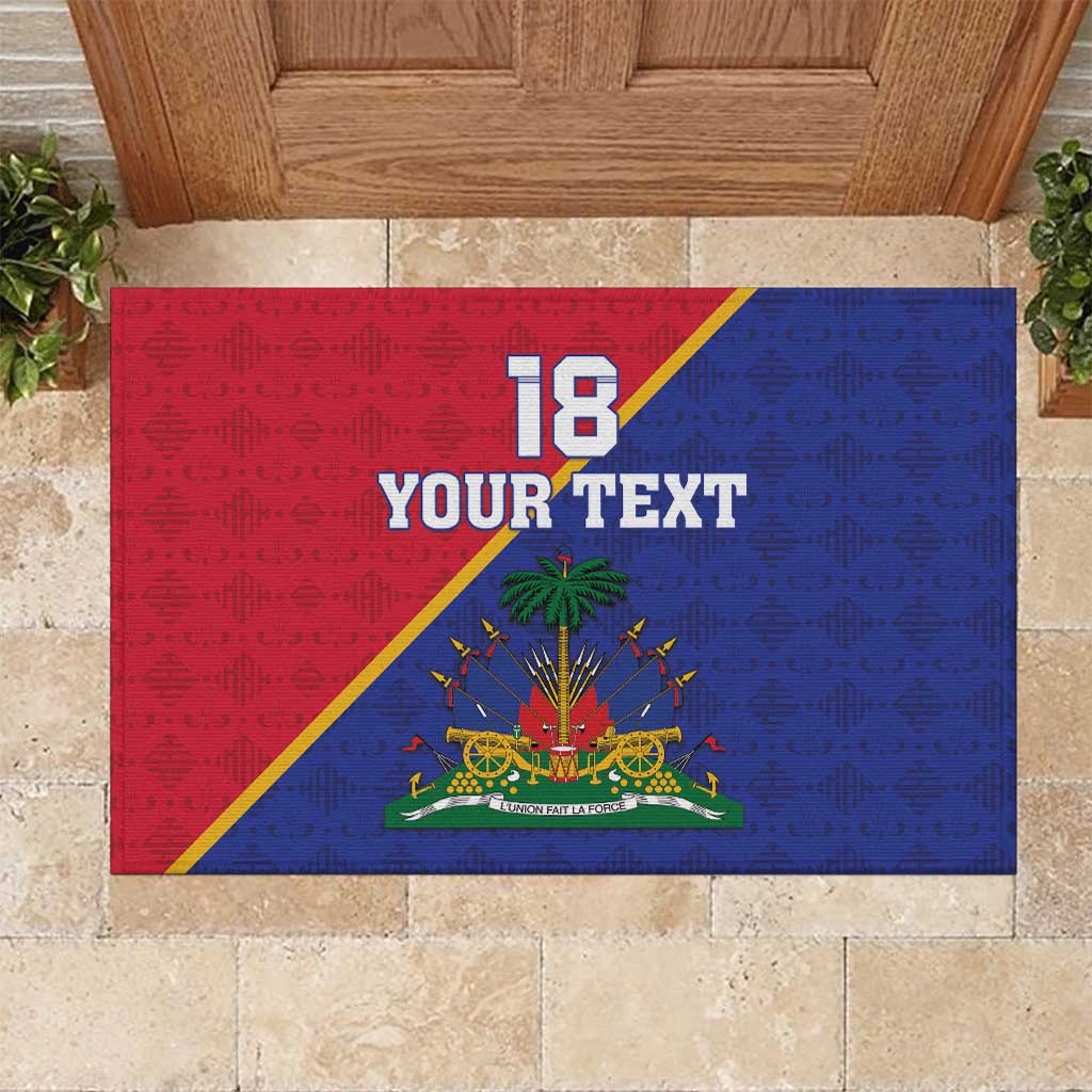 Custom Haiti Football Rubber Doormat Les Grenadiers