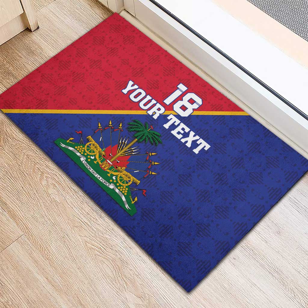 Custom Haiti Football Rubber Doormat Les Grenadiers