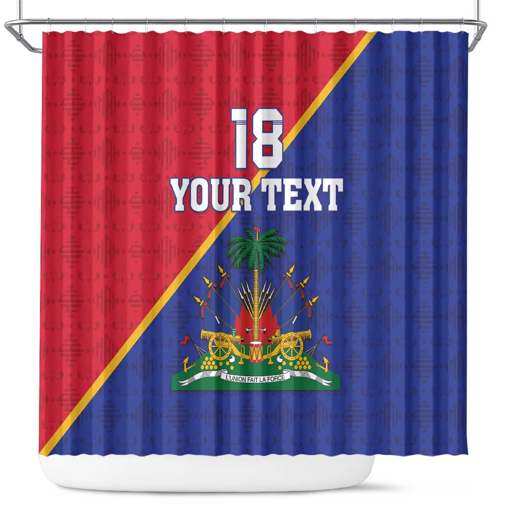 Custom Haiti Football Shower Curtain Les Grenadiers