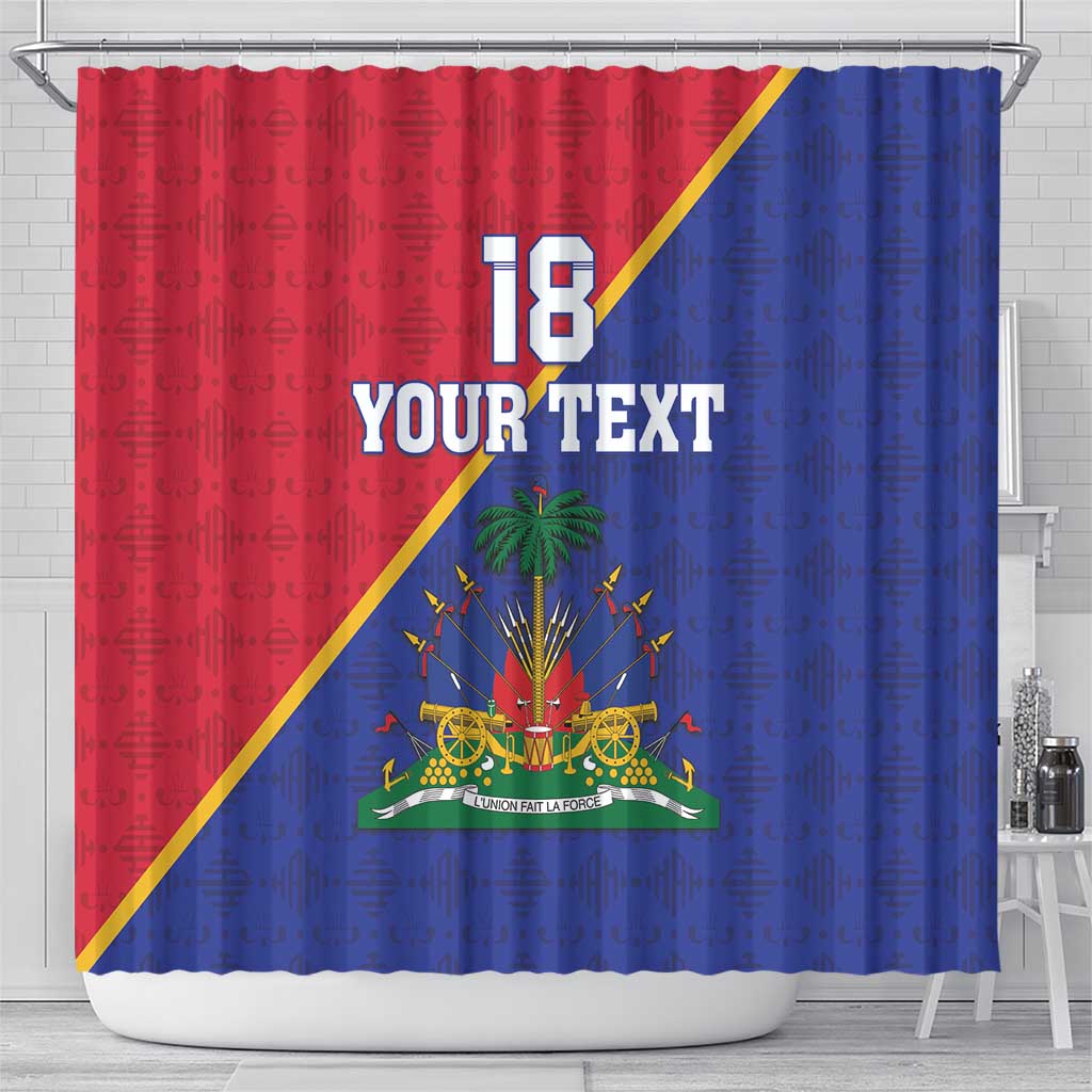 Custom Haiti Football Shower Curtain Les Grenadiers