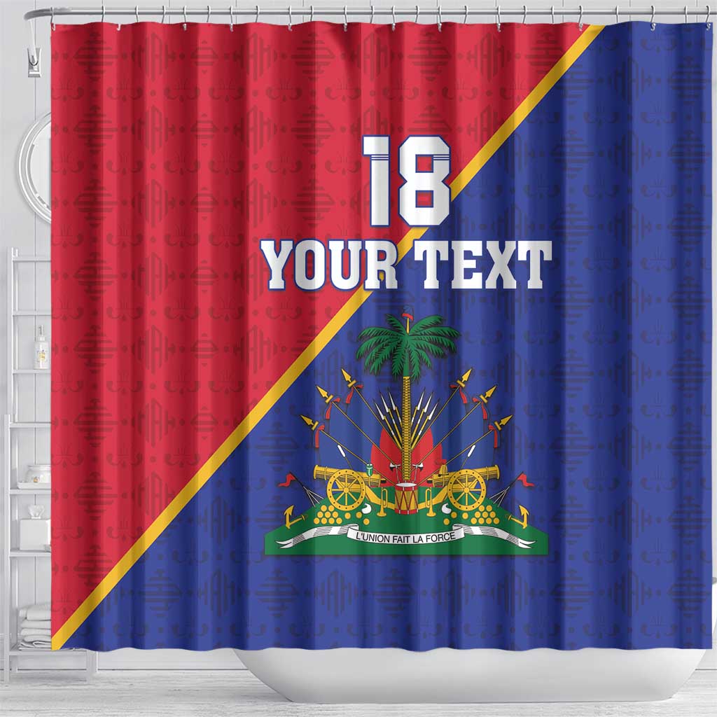Custom Haiti Football Shower Curtain Les Grenadiers