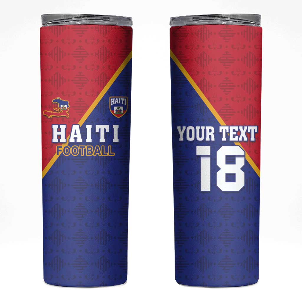 Custom Haiti Football Skinny Tumbler Les Grenadiers