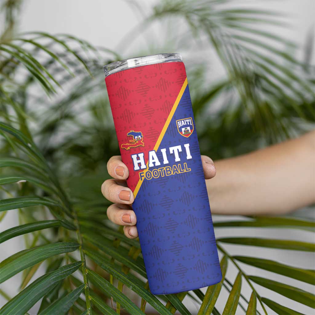 Custom Haiti Football Skinny Tumbler Les Grenadiers