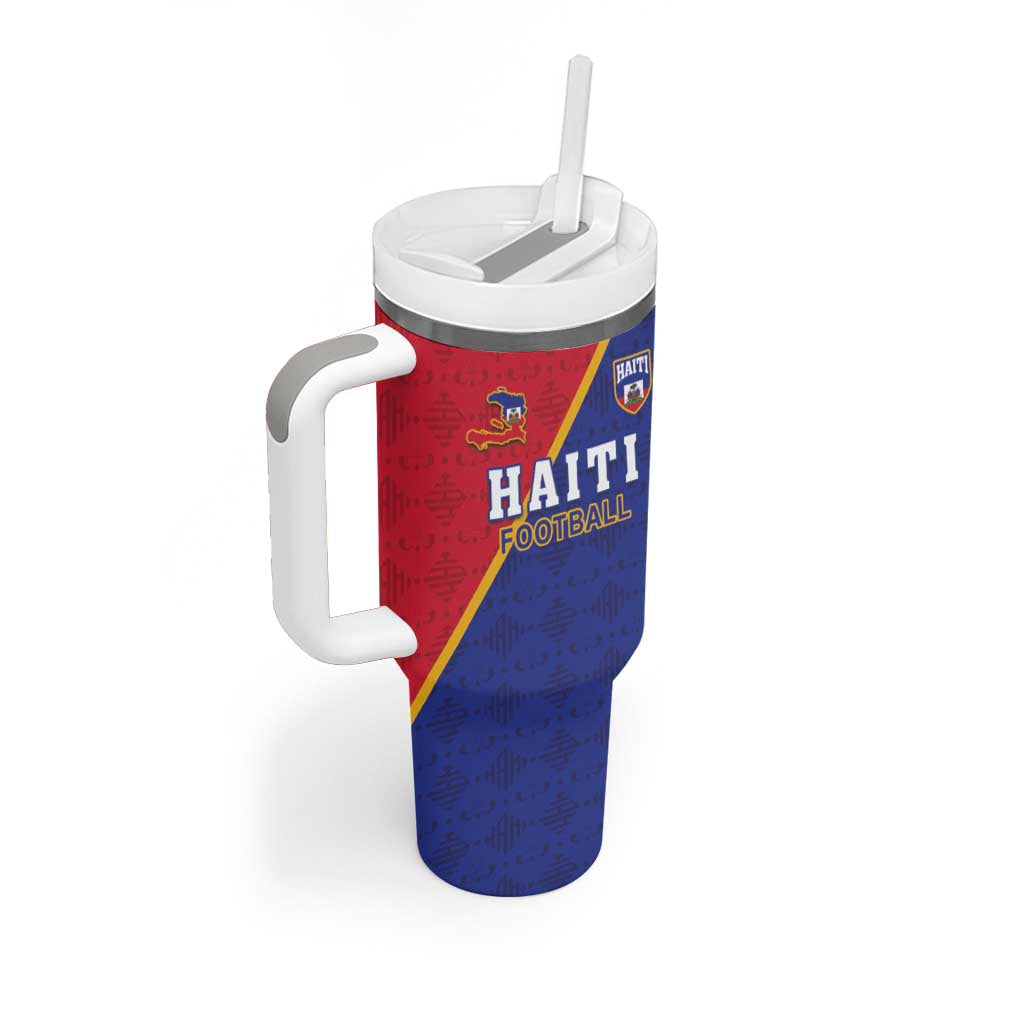 Custom Haiti Football Tumbler With Handle Les Grenadiers