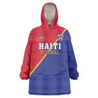 Custom Haiti Football Wearable Blanket Hoodie Les Grenadiers