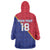 Custom Haiti Football Wearable Blanket Hoodie Les Grenadiers