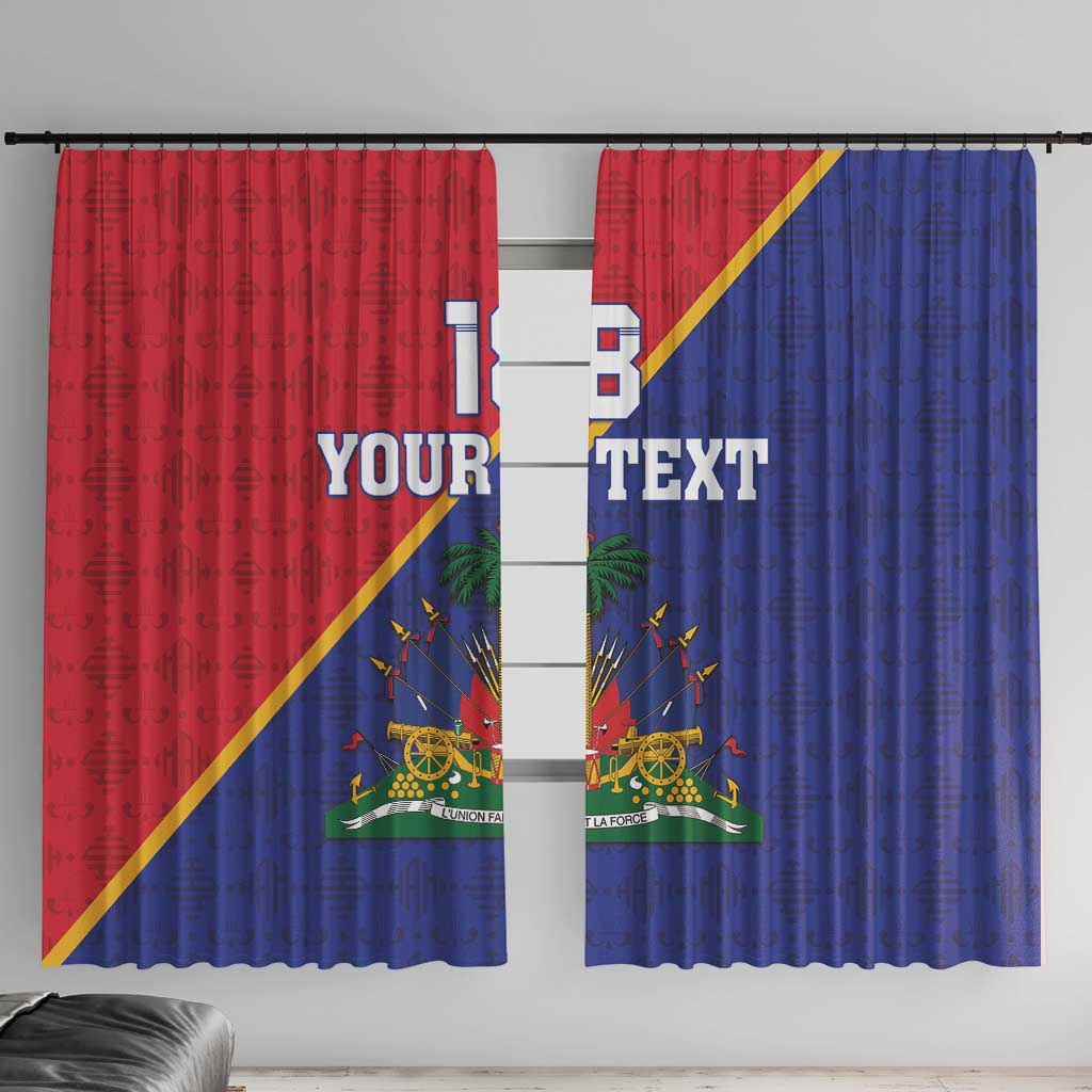 Custom Haiti Football Window Curtain Les Grenadiers
