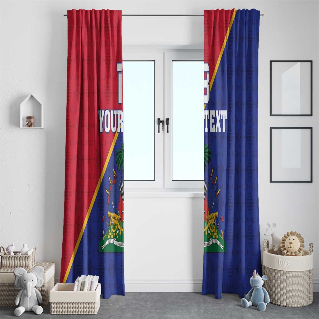 Custom Haiti Football Window Curtain Les Grenadiers