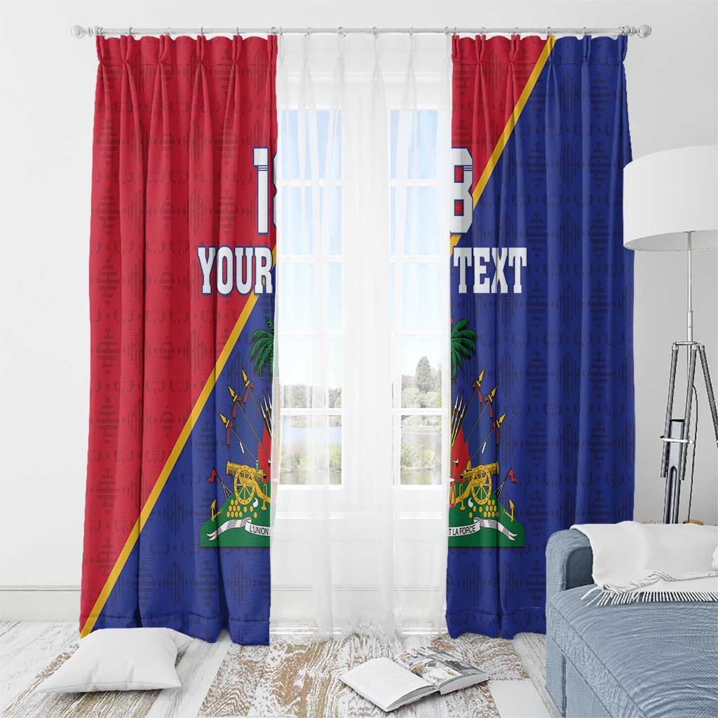 Custom Haiti Football Window Curtain Les Grenadiers