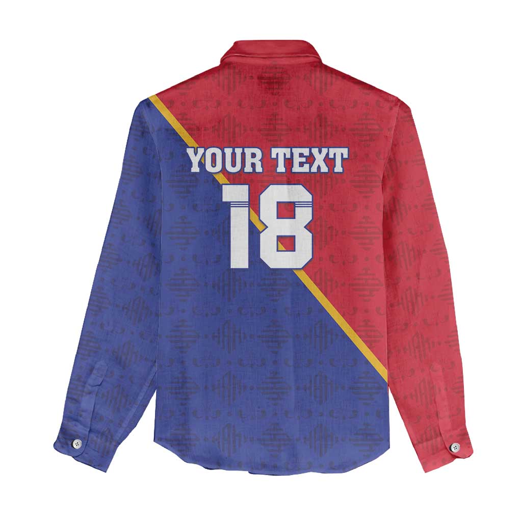 Custom Haiti Football Women Casual Shirt Les Grenadiers