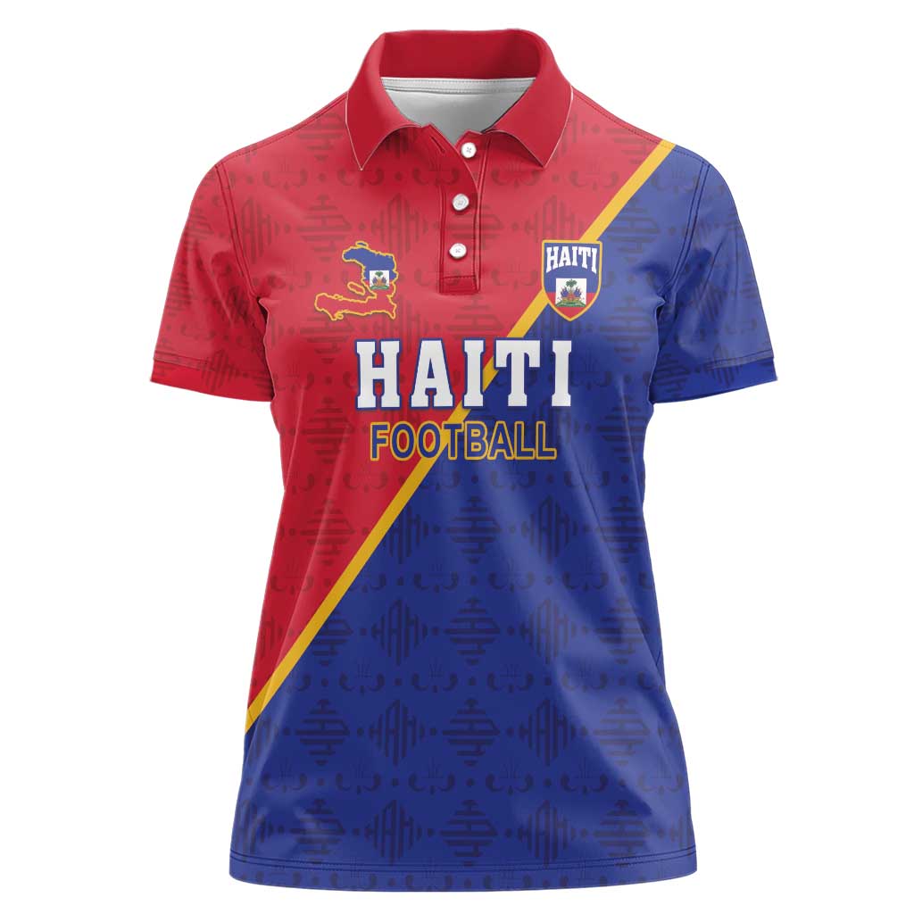 Custom Haiti Football Women Polo Shirt Les Grenadiers