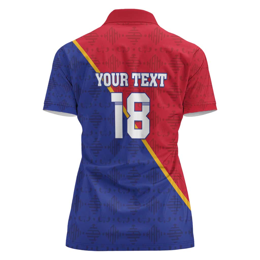 Custom Haiti Football Women Polo Shirt Les Grenadiers