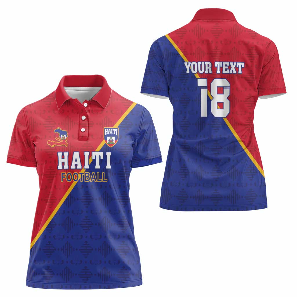 Custom Haiti Football Women Polo Shirt Les Grenadiers