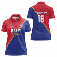 Custom Haiti Football Women Polo Shirt Les Grenadiers