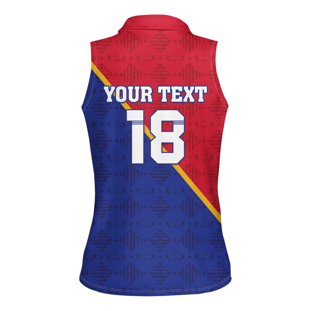 Custom Haiti Football Women Sleeveless Polo Shirt Les Grenadiers