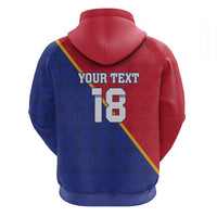 Custom Haiti Football Zip Hoodie Les Grenadiers