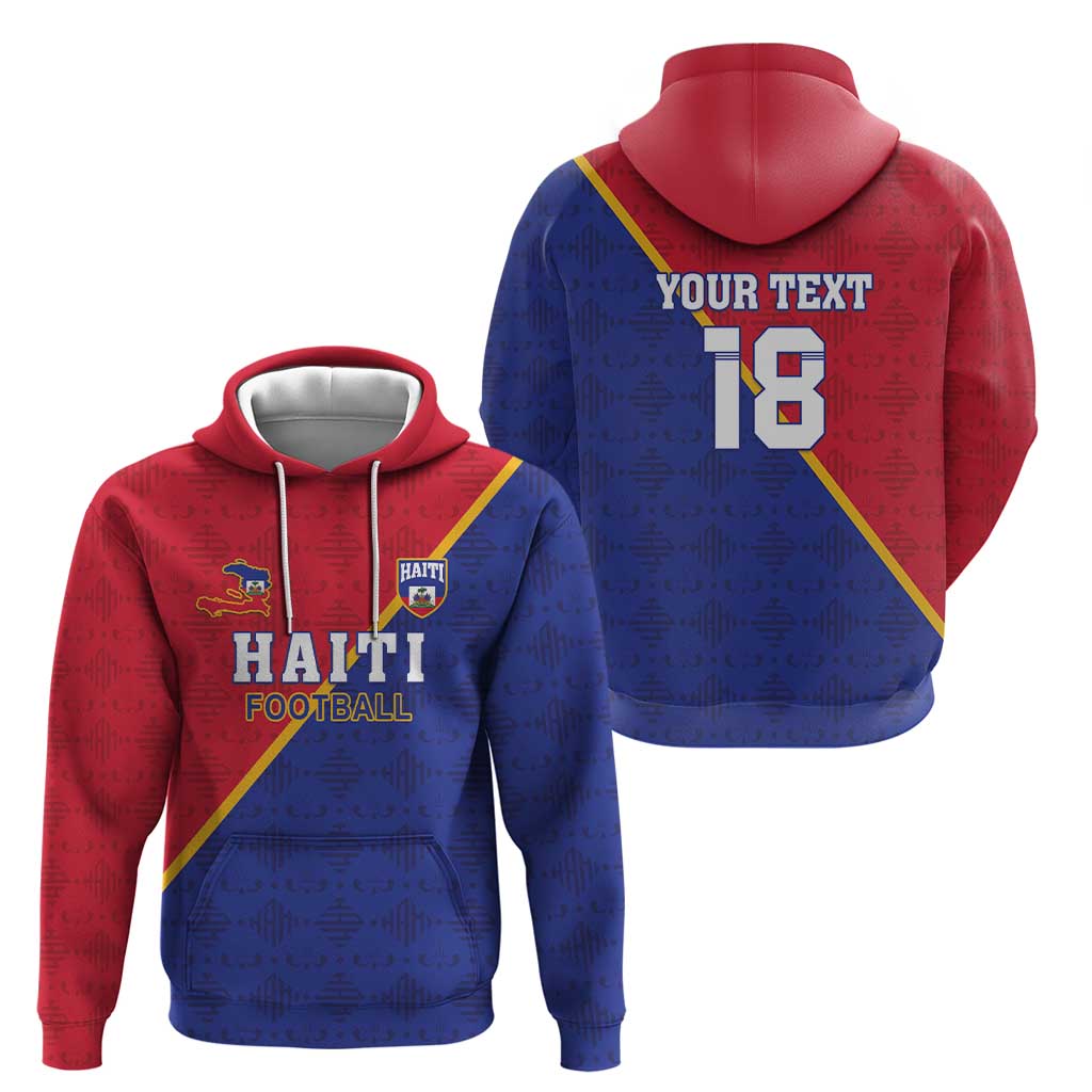 Custom Haiti Football Zip Hoodie Les Grenadiers