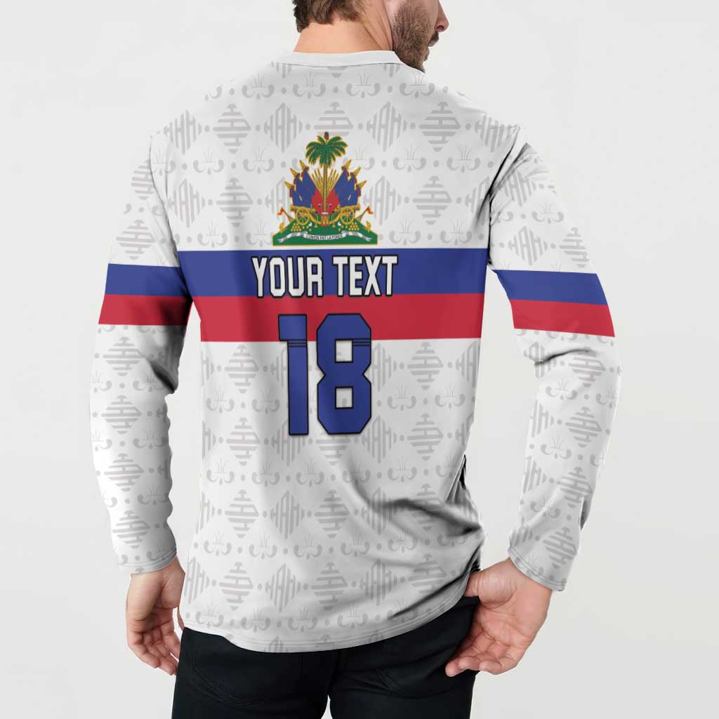 Custom Haiti Football Button Sweatshirt Ekip foutbol Ayiti