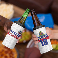 Custom Haiti Football 4 in 1 Can Cooler Tumbler Ekip foutbol Ayiti