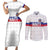 Custom Haiti Football Couples Matching Short Sleeve Bodycon Dress and Long Sleeve Button Shirt Ekip foutbol Ayiti