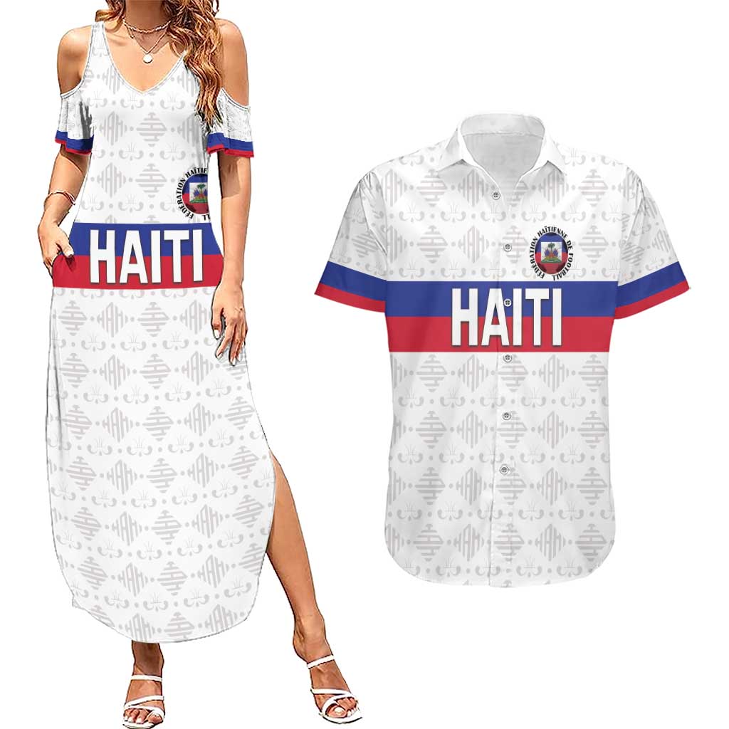Custom Haiti Football Couples Matching Summer Maxi Dress and Hawaiian Shirt Ekip foutbol Ayiti