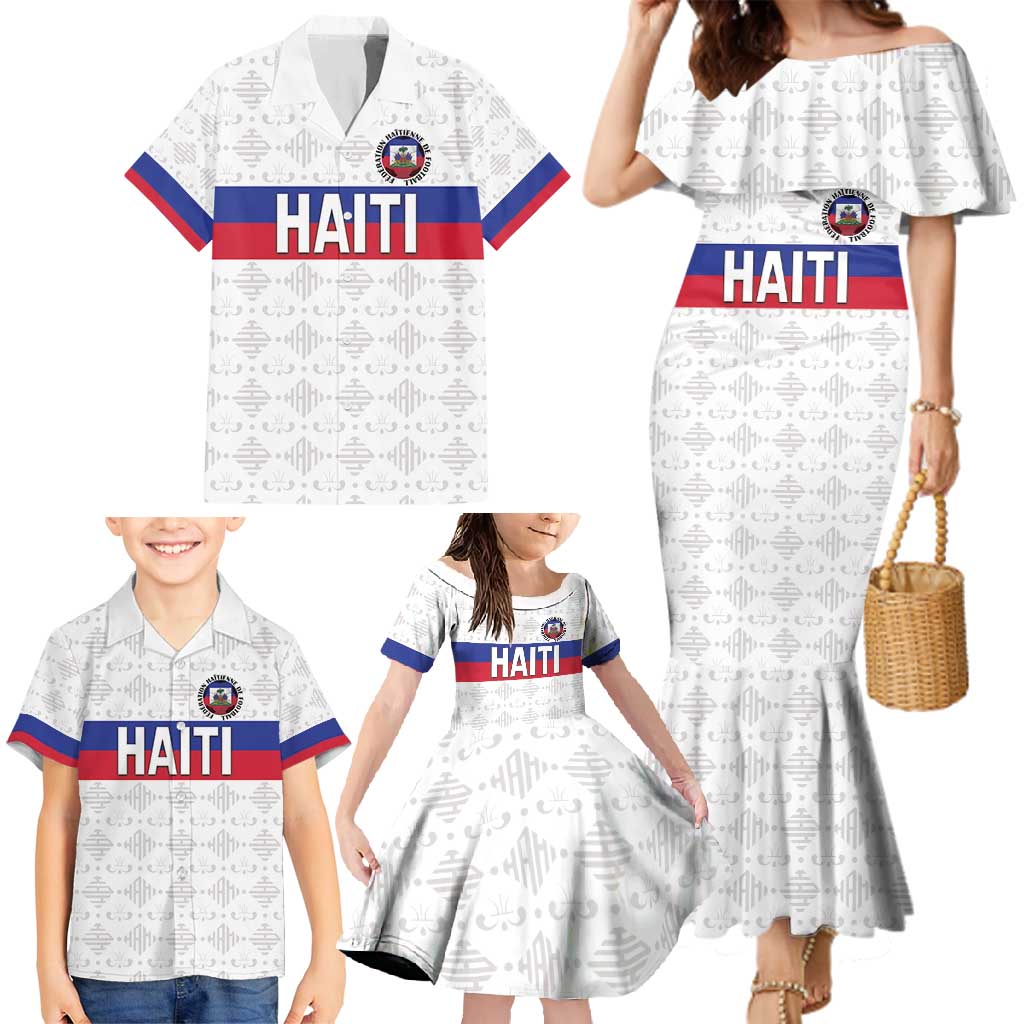 Custom Haiti Football Family Matching Mermaid Dress and Hawaiian Shirt Ekip foutbol Ayiti