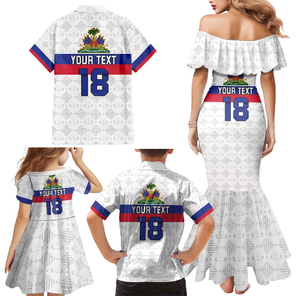 Custom Haiti Football Family Matching Mermaid Dress and Hawaiian Shirt Ekip foutbol Ayiti