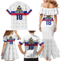Custom Haiti Football Family Matching Mermaid Dress and Hawaiian Shirt Ekip foutbol Ayiti