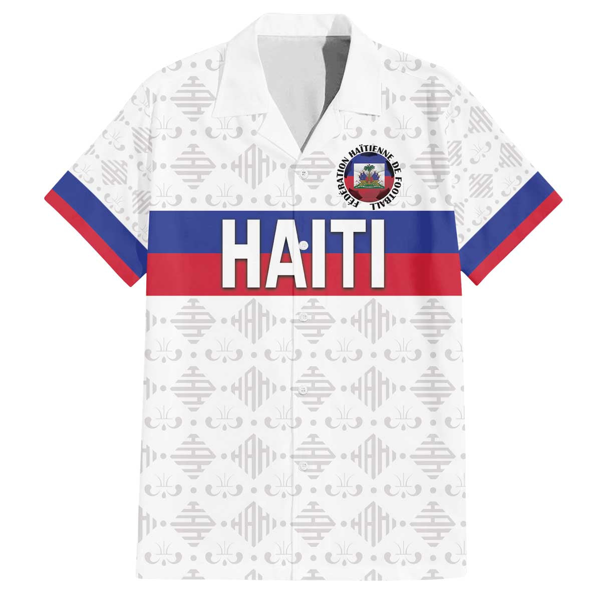 Custom Haiti Football Family Matching Off The Shoulder Long Sleeve Dress and Hawaiian Shirt Ekip foutbol Ayiti