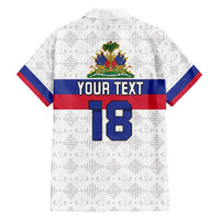 Custom Haiti Football Family Matching Off Shoulder Short Dress and Hawaiian Shirt Ekip foutbol Ayiti