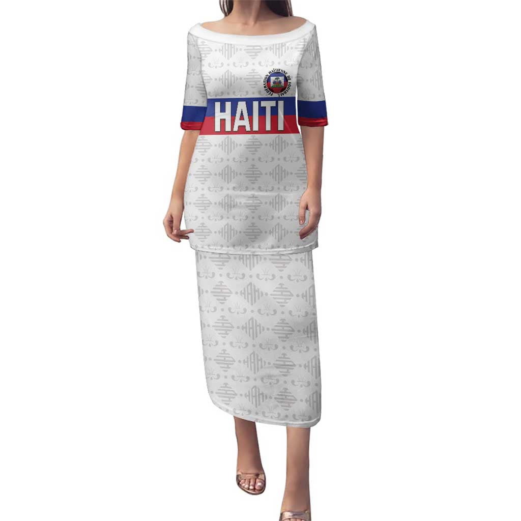 Custom Haiti Football Family Matching Puletasi and Hawaiian Shirt Ekip foutbol Ayiti