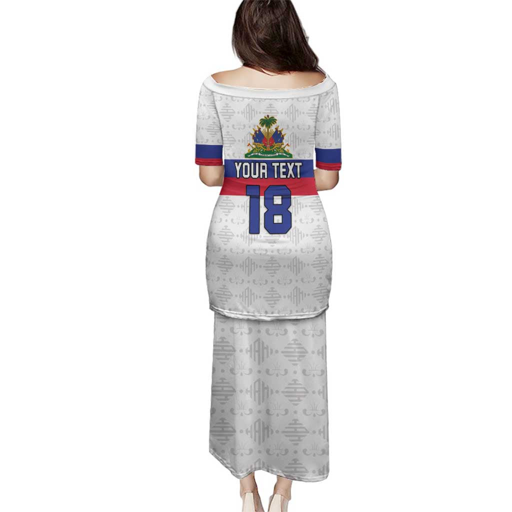 Custom Haiti Football Family Matching Puletasi and Hawaiian Shirt Ekip foutbol Ayiti