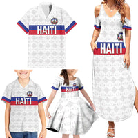 Custom Haiti Football Family Matching Summer Maxi Dress and Hawaiian Shirt Ekip foutbol Ayiti