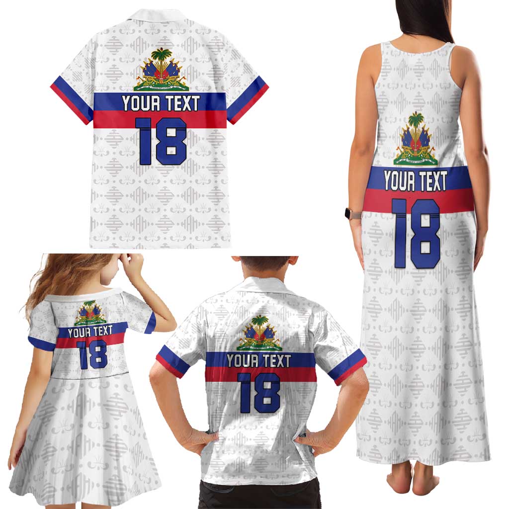 Custom Haiti Football Family Matching Tank Maxi Dress and Hawaiian Shirt Ekip foutbol Ayiti