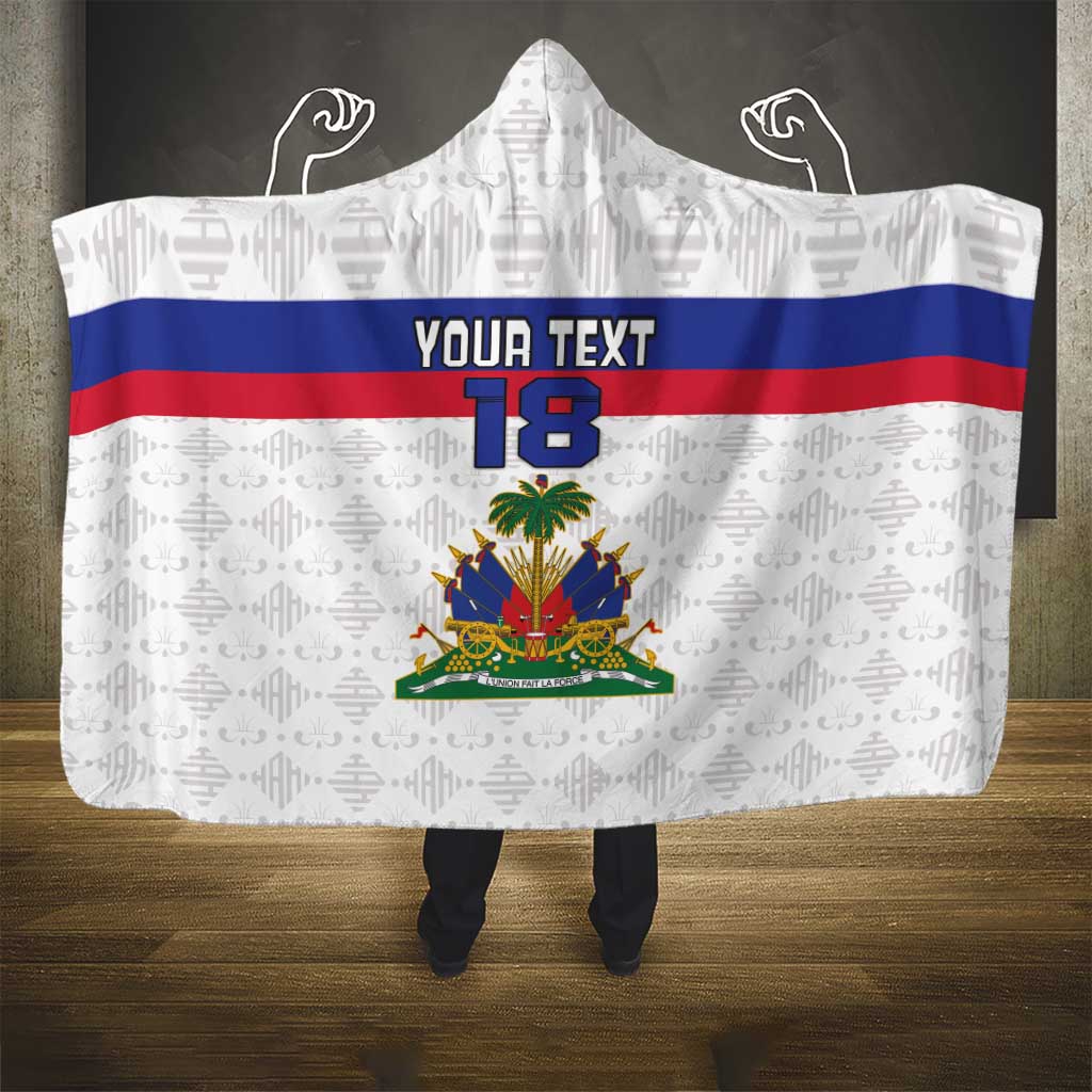 Custom Haiti Football Hooded Blanket Ekip foutbol Ayiti