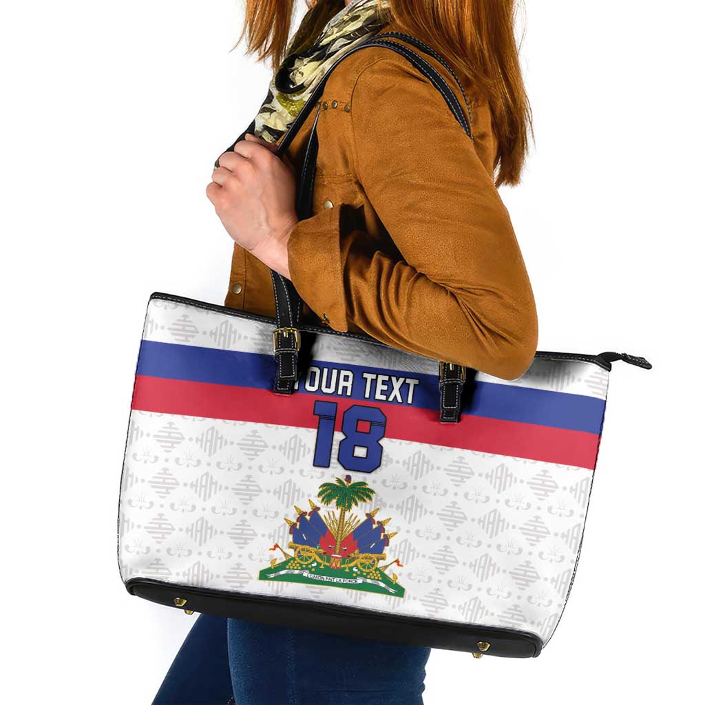 Custom Haiti Football Leather Tote Bag Ekip foutbol Ayiti