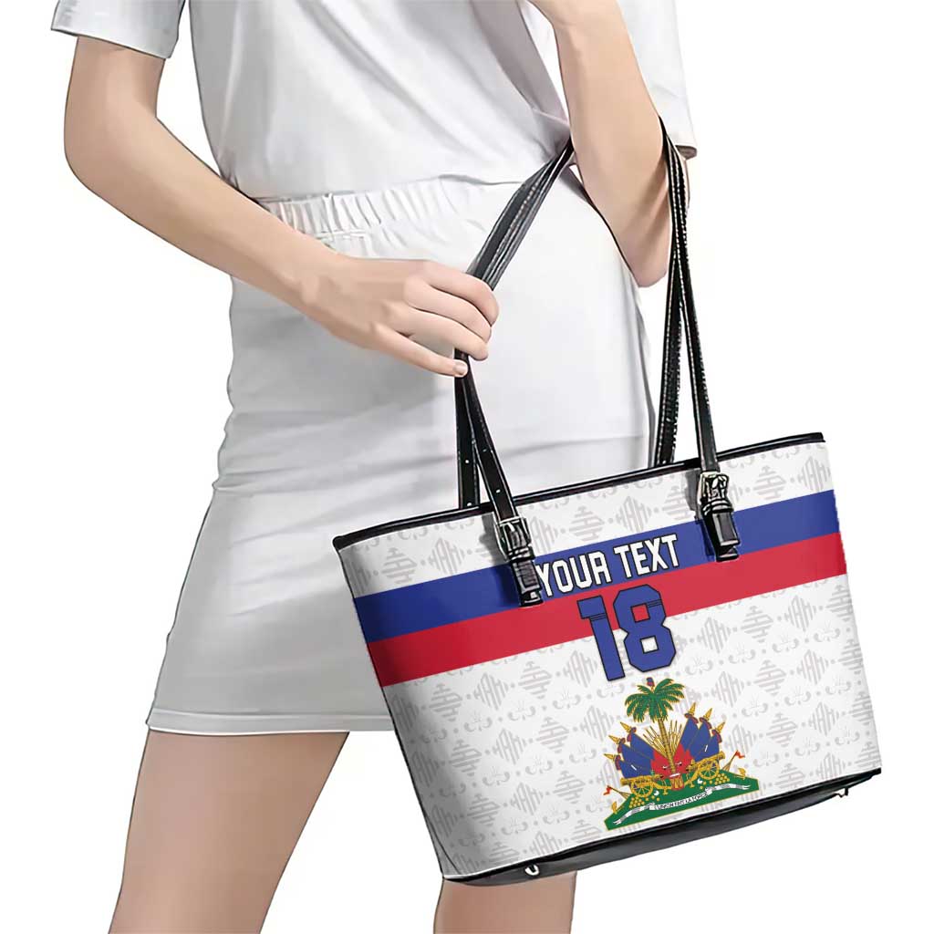 Custom Haiti Football Leather Tote Bag Ekip foutbol Ayiti