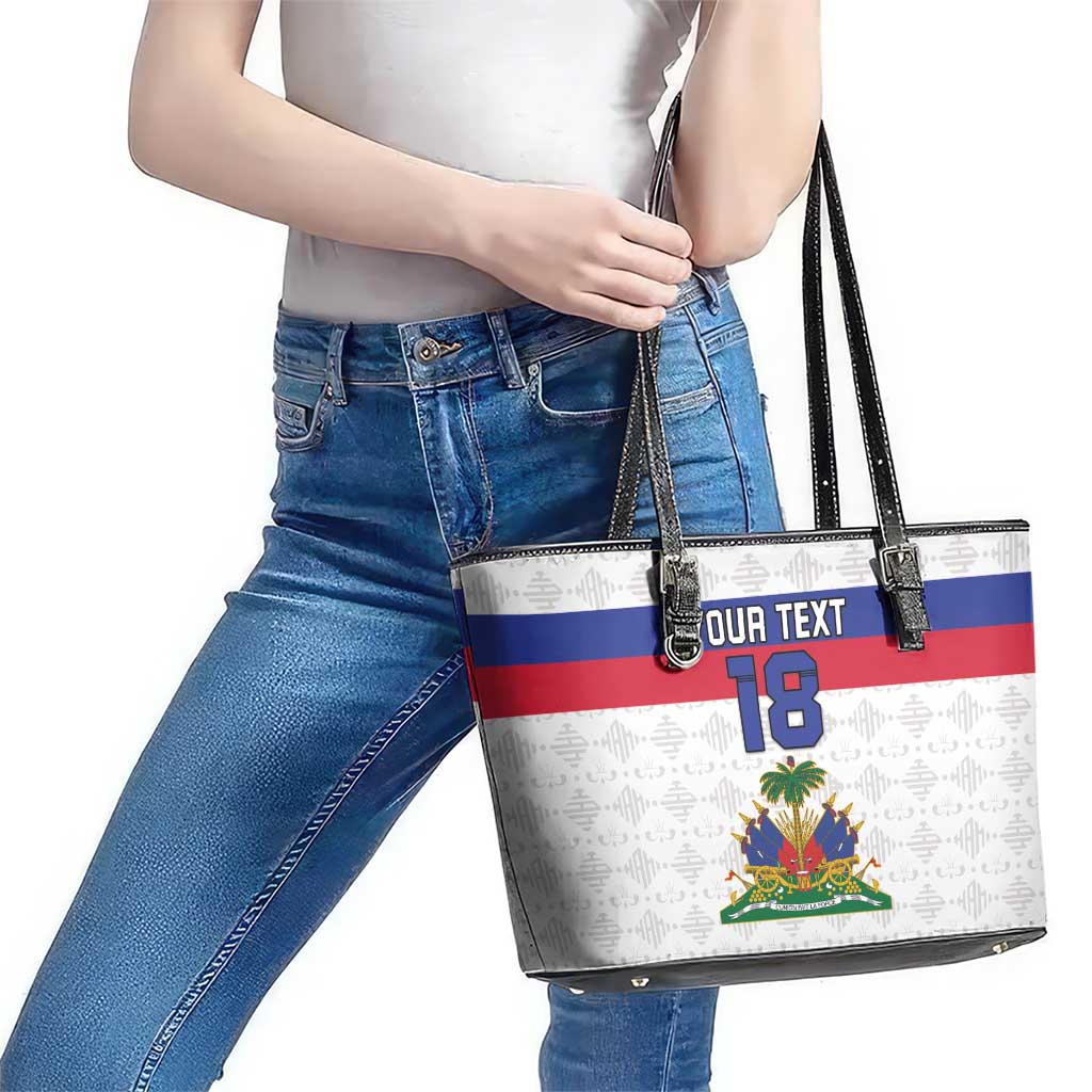 Custom Haiti Football Leather Tote Bag Ekip foutbol Ayiti