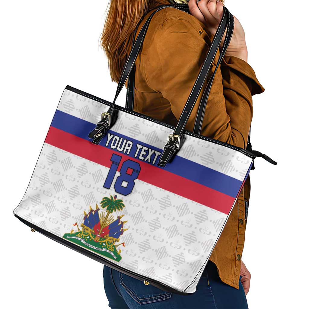 Custom Haiti Football Leather Tote Bag Ekip foutbol Ayiti