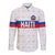 Custom Haiti Football Long Sleeve Button Shirt Ekip foutbol Ayiti